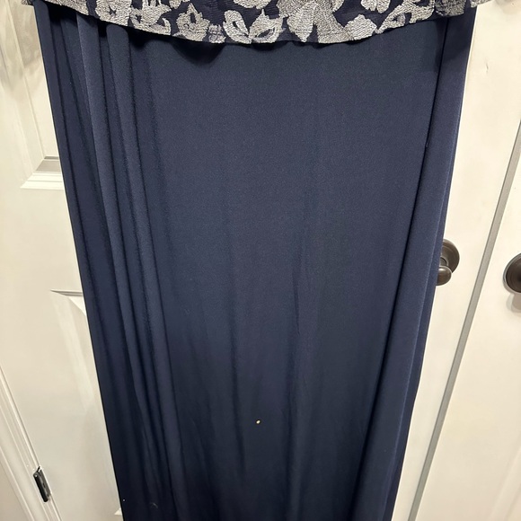 Connected Apparel Blue Gown with Short Flutter Sleeve - Picture 2 of 5